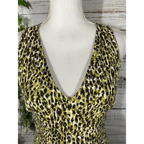 J Crew Dress size 2 Lime Green Purple Pique Straight Wedding Cocktail Evening - Picture 4 of 12